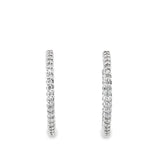 14k White Gold 1.35ct H SI1 Round Diamond Inside/O1879.99ut Hoop Earrings